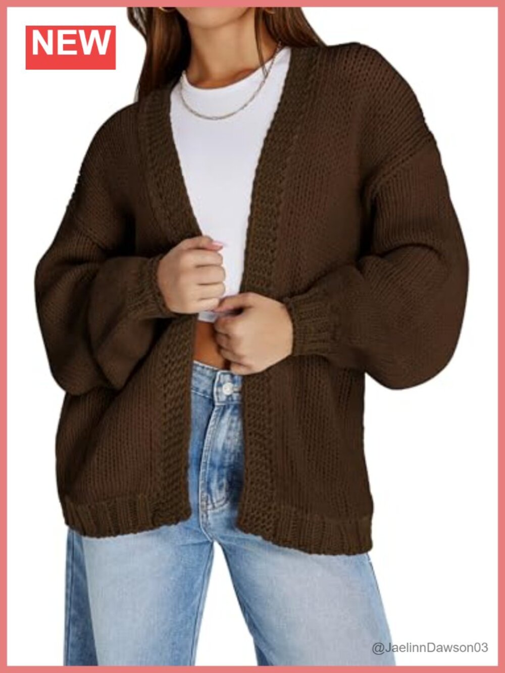 Oversized Chunky Knit Open Front Cardigan Coatigan